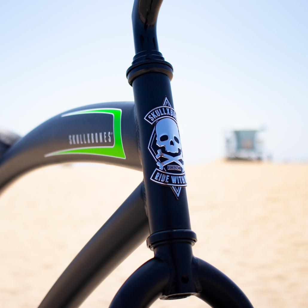 HBBC SKULLXBONES Men’s Beach Cruiser – FLAT BLACK/GREEN